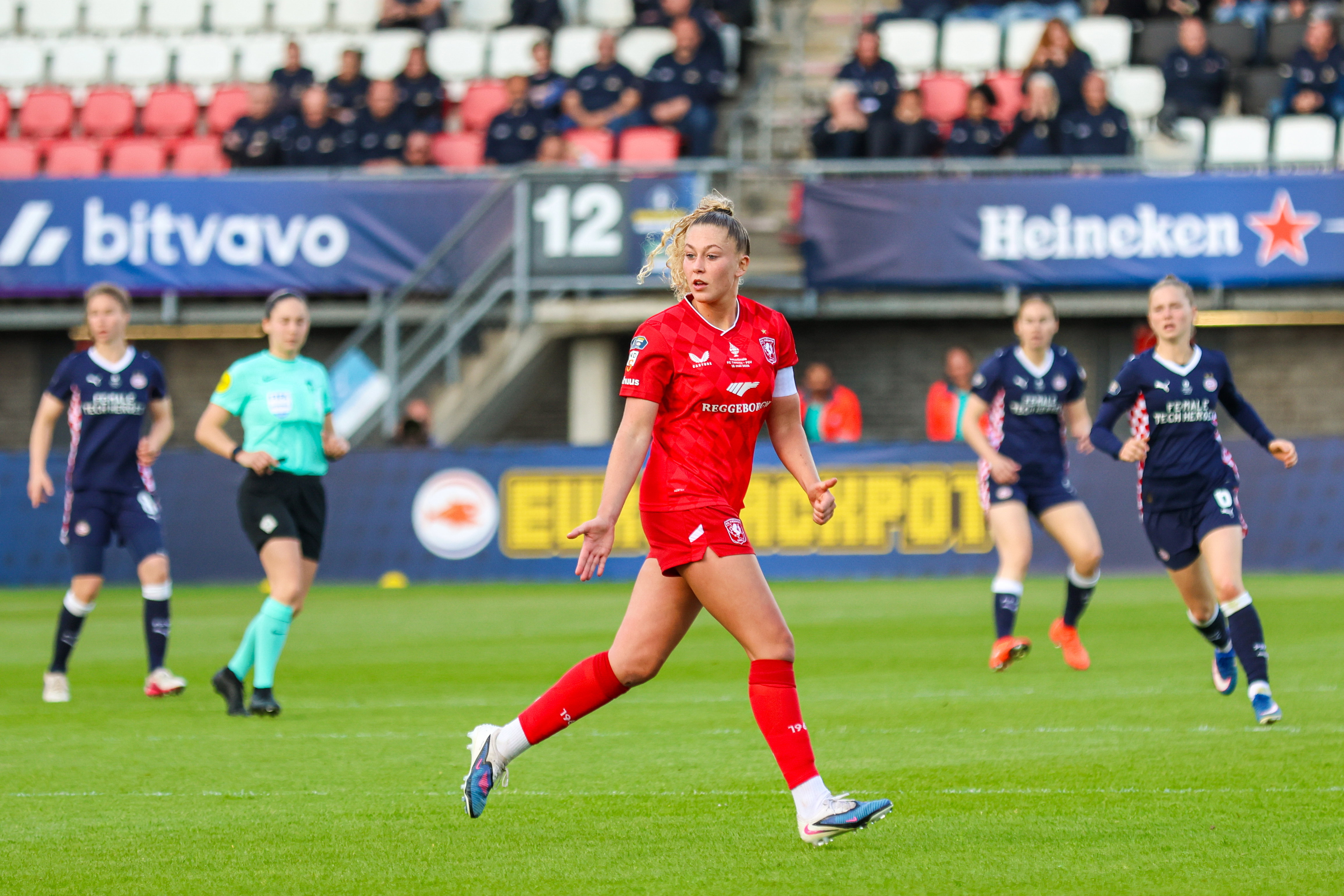 Danique van Ginkel in actie tijdens de bekerfinale