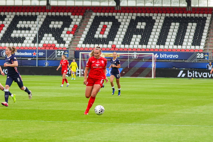 Jaimy Ravensbergen in actie tijdens de bekerfinale