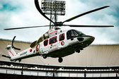 De helikopter landt in De Kuip tijdens Feyenoord Festival