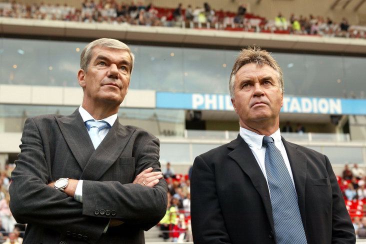 Kees Ploegsma senior en Guus Hiddink