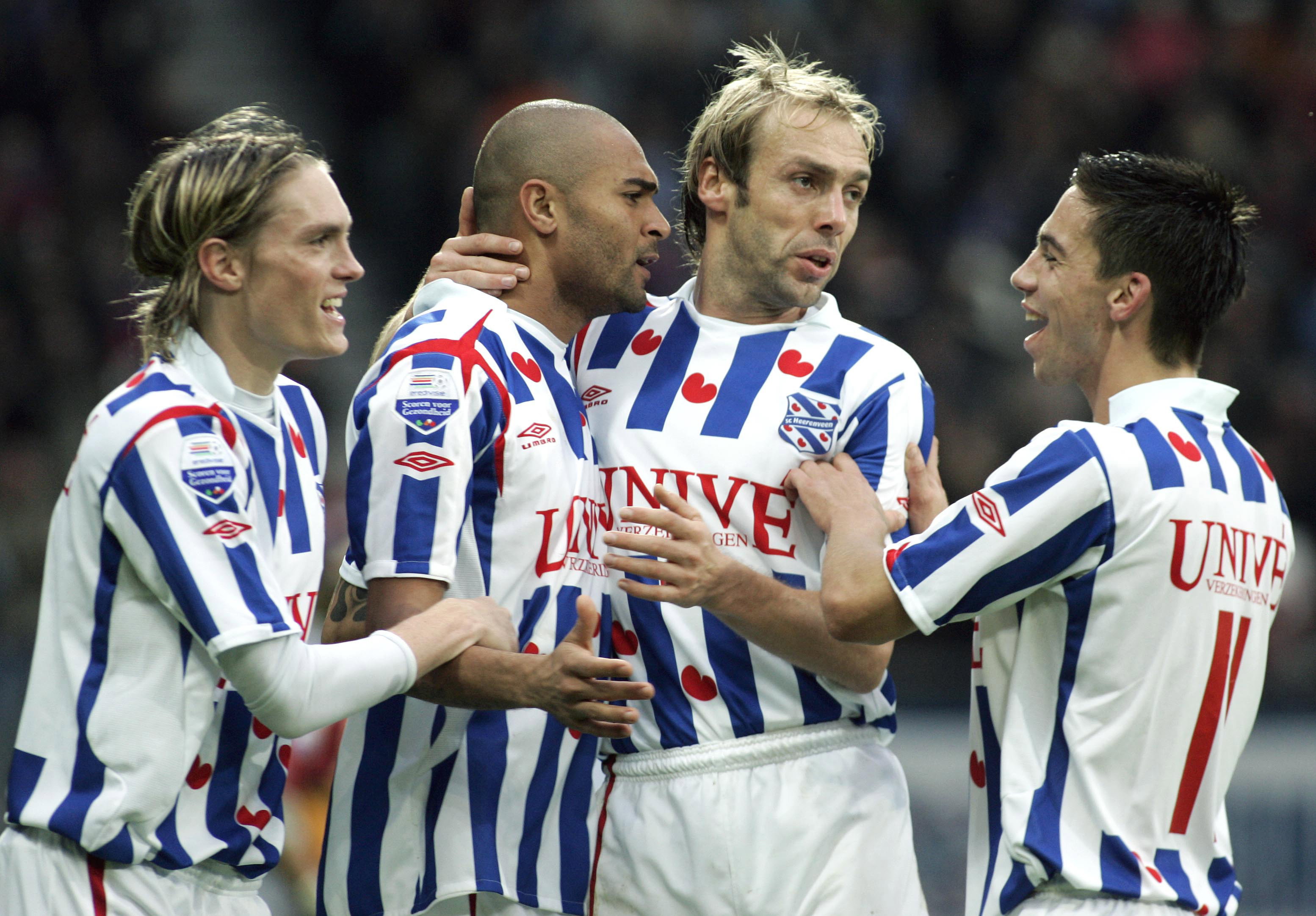 Lasse Nilsson, Afonso Alves, Paul Bosvelt en André Hanssen bij SC Heerenveen