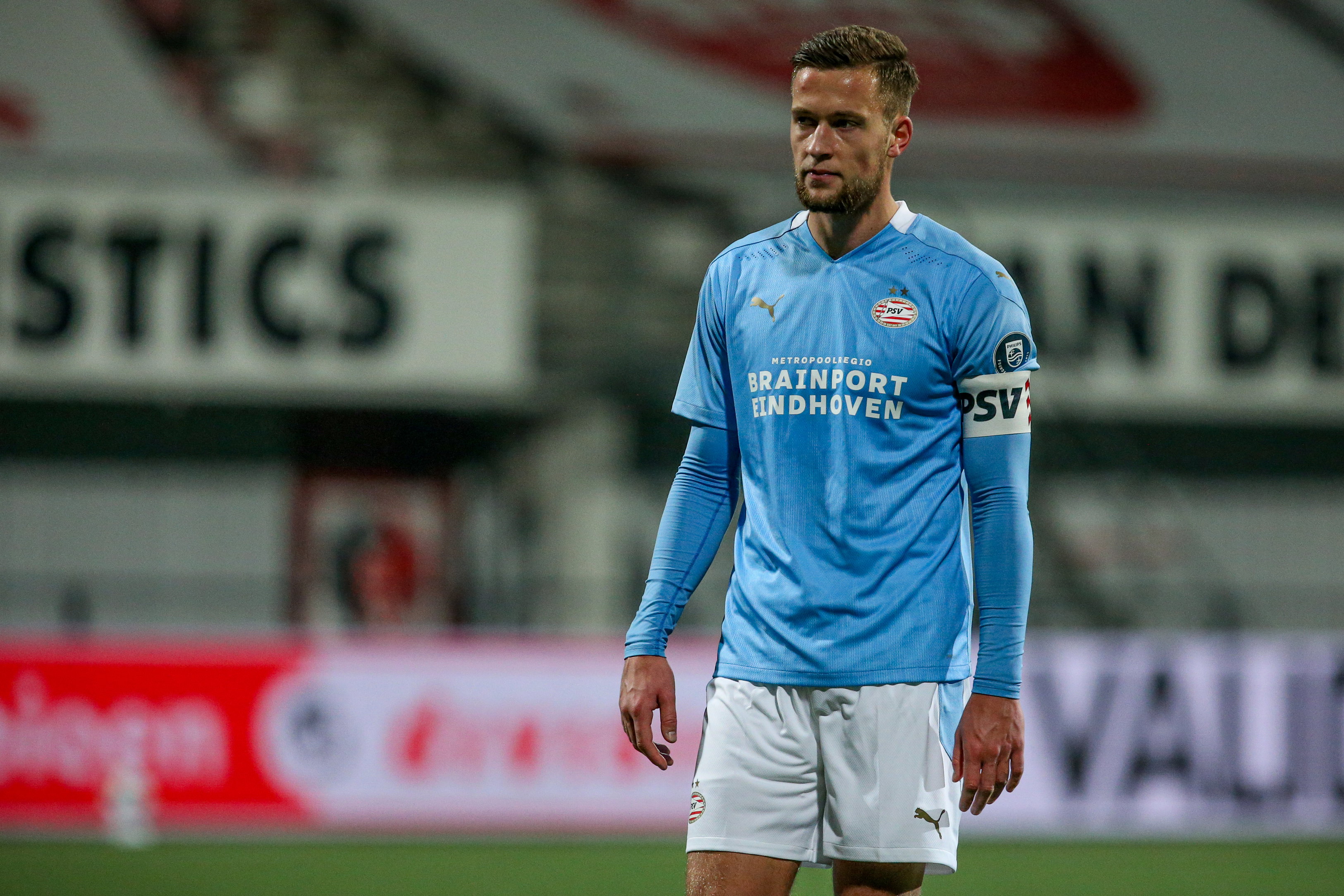 Justin de Haas in het shirt van PSV