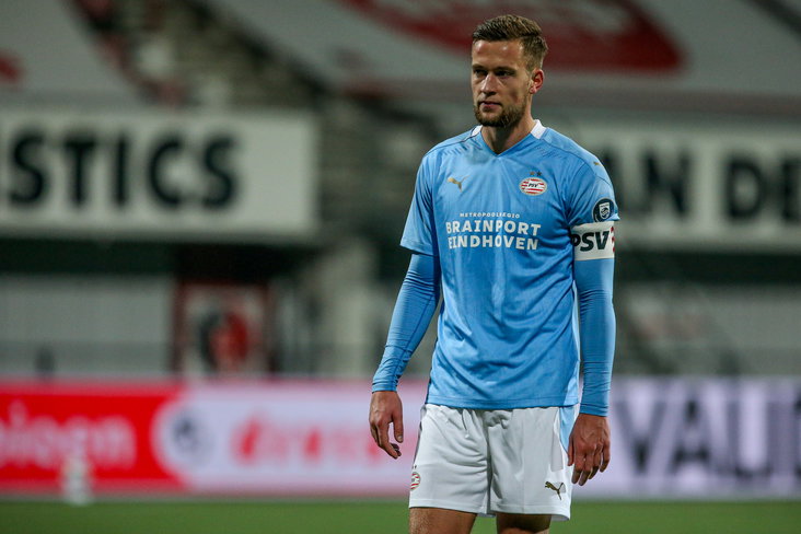 Justin de Haas in het shirt van PSV