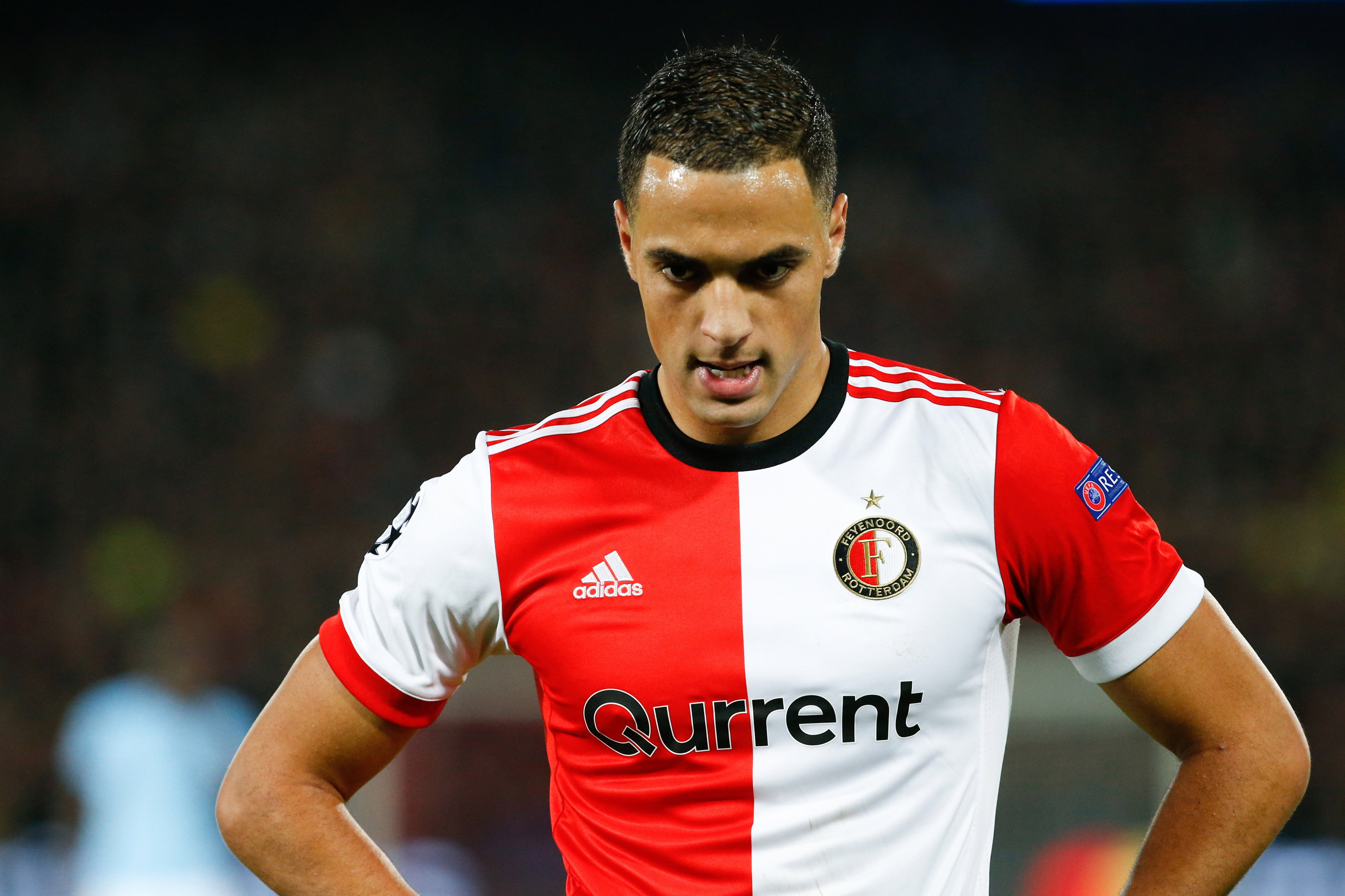 Sofyan Amrabat met Feyenoord tegen Manchester City