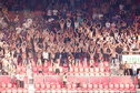 Fiorentina-fans in het uitvak bij FC Twente