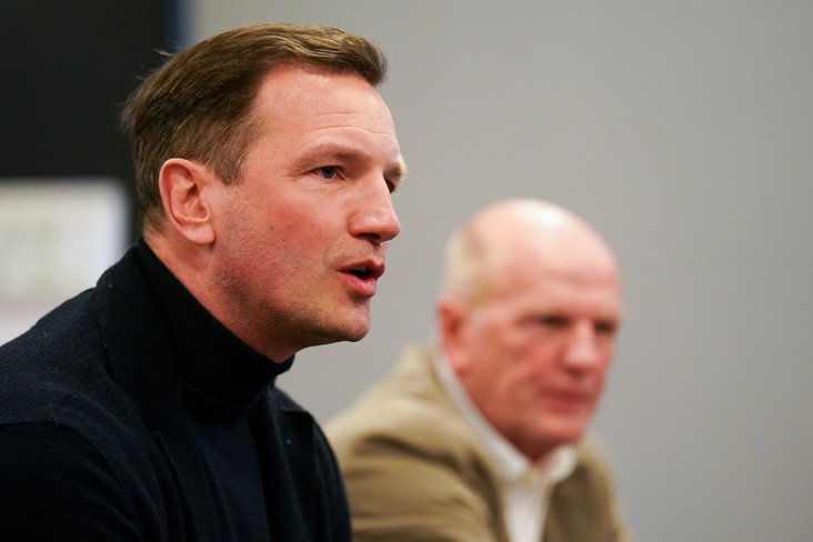 Arnold Bruggink en Jan Streuer bij de presentatie