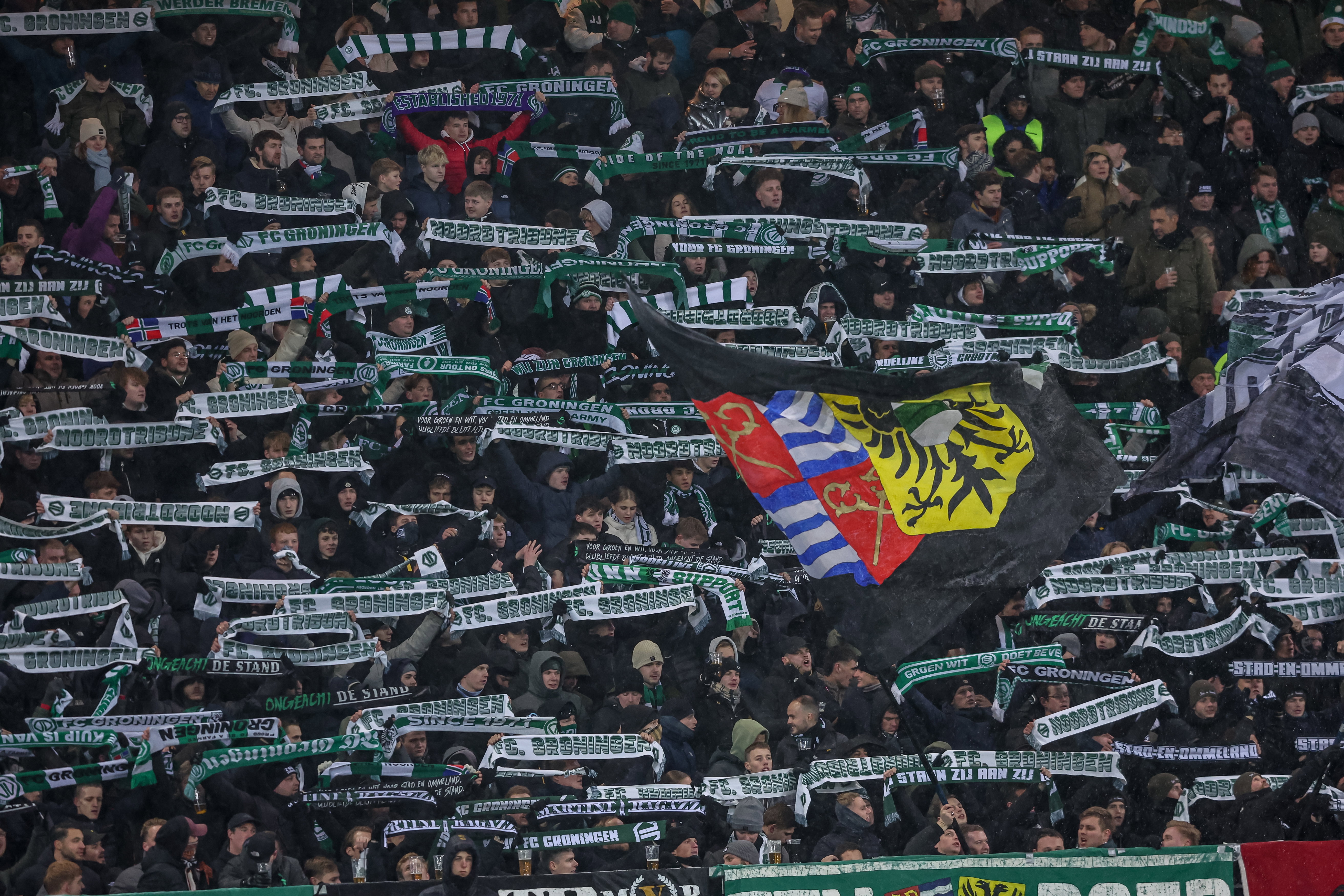 FC Groningen-supporters in de Euroborg