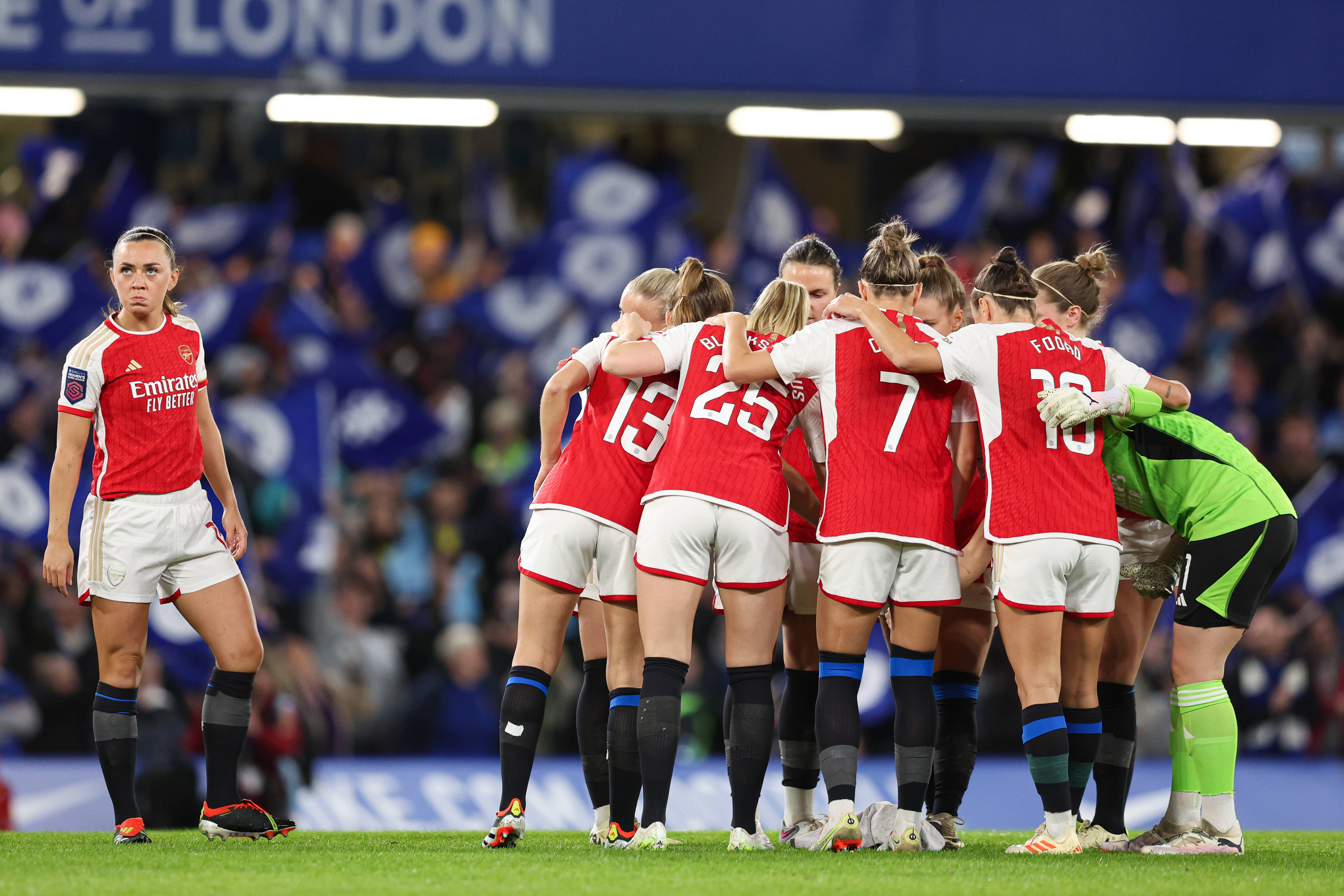 Arsenal droeg uiteindelijk de sokken van het uittenue van Chelsea