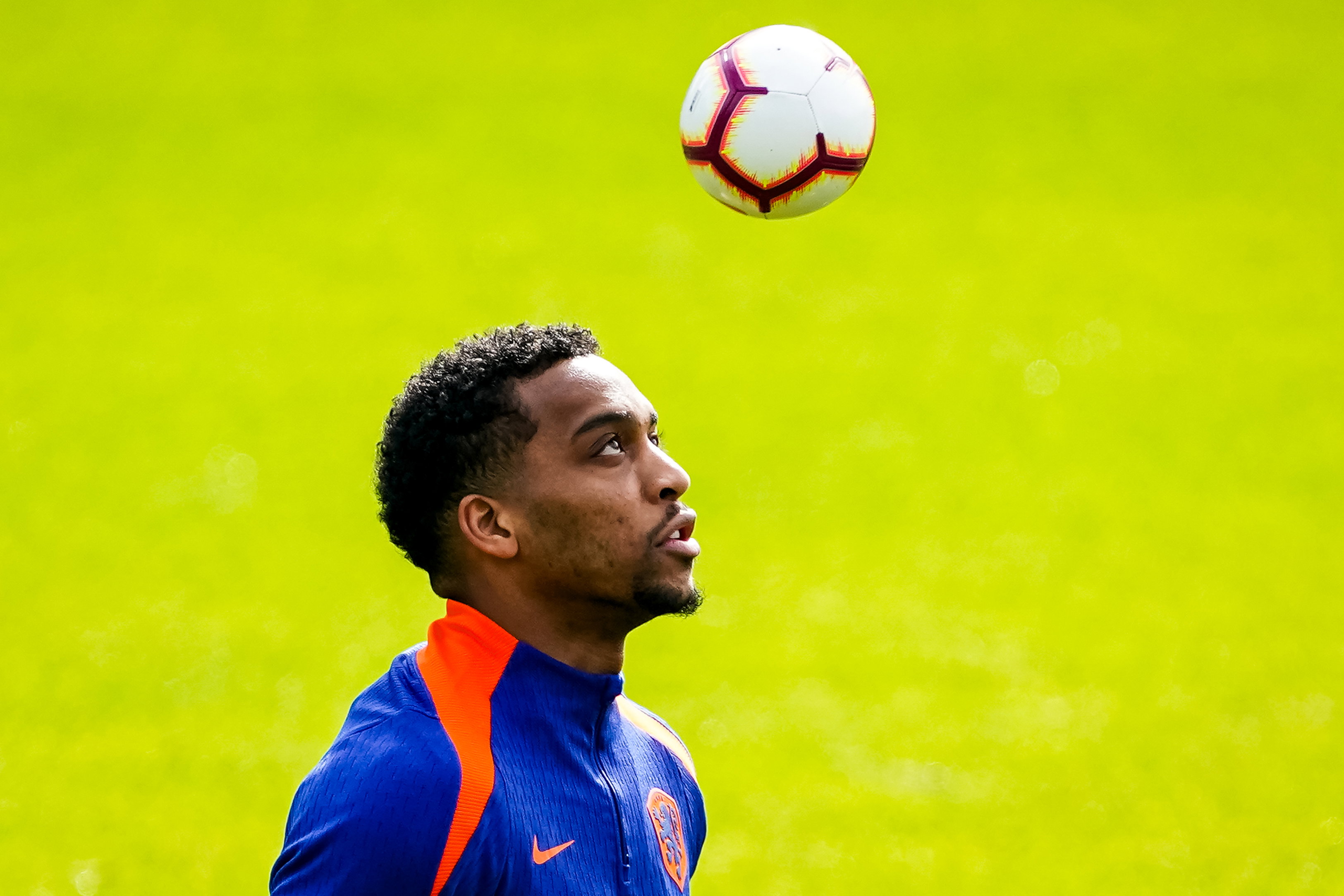 Quinten Timber bij een training van het Nederlands Elftal