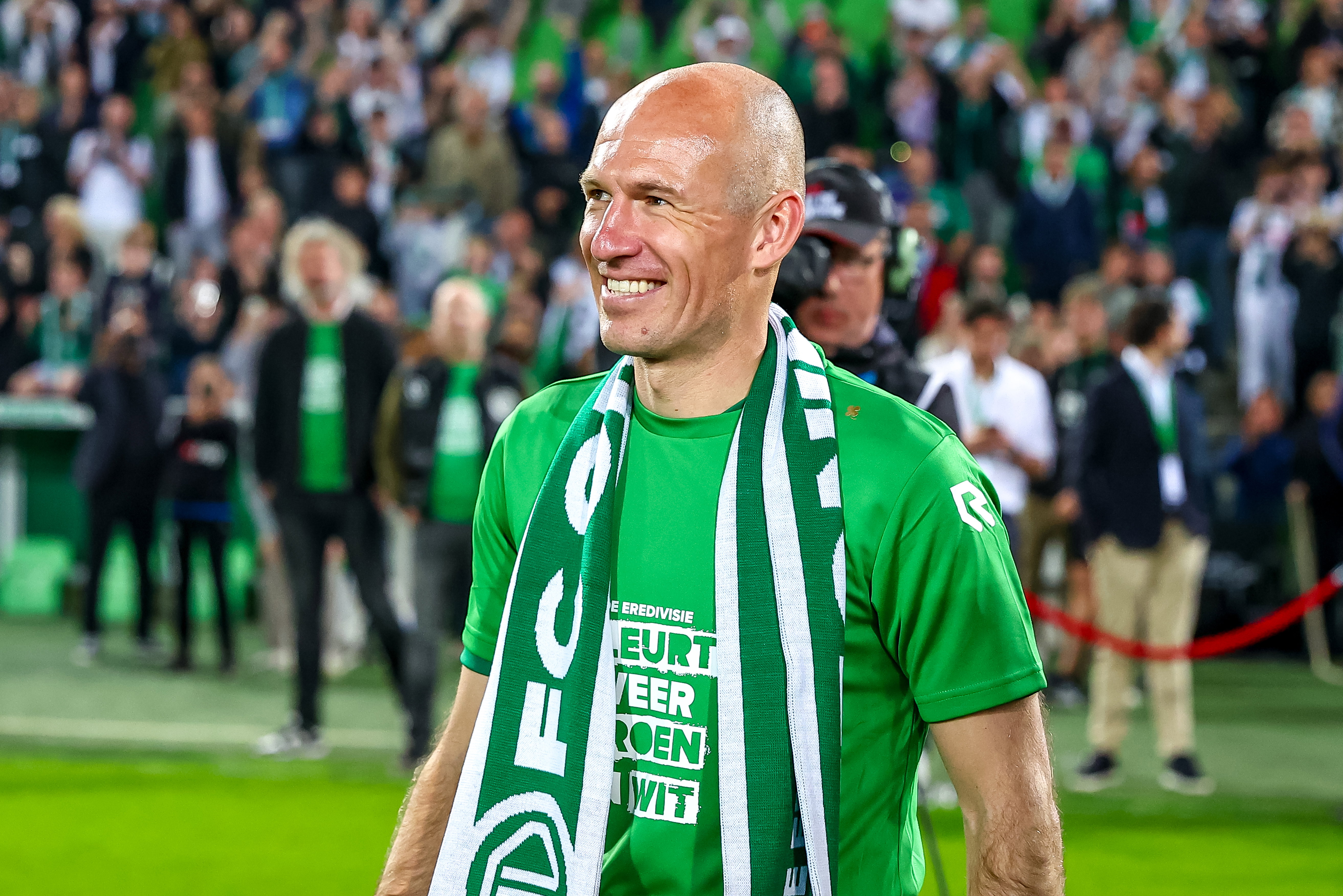 Arjen Robben bij de promotie van FC Groningen