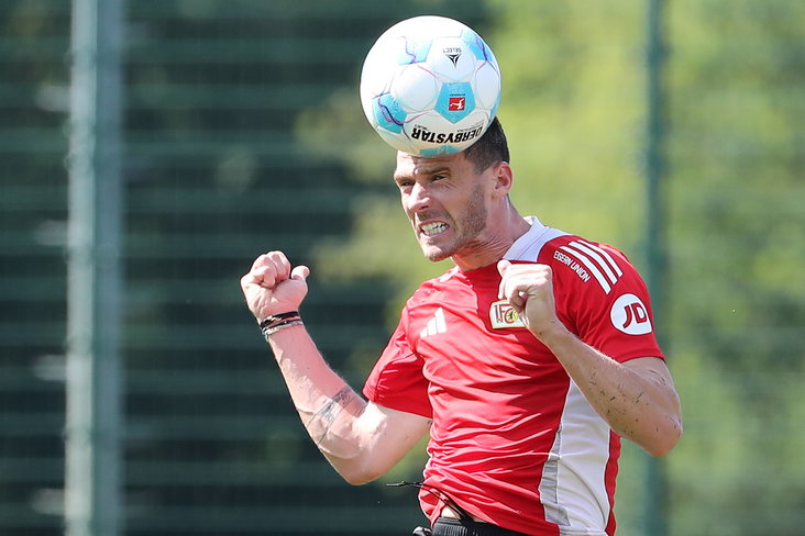 Robin Gosens op de training van Union Berlin