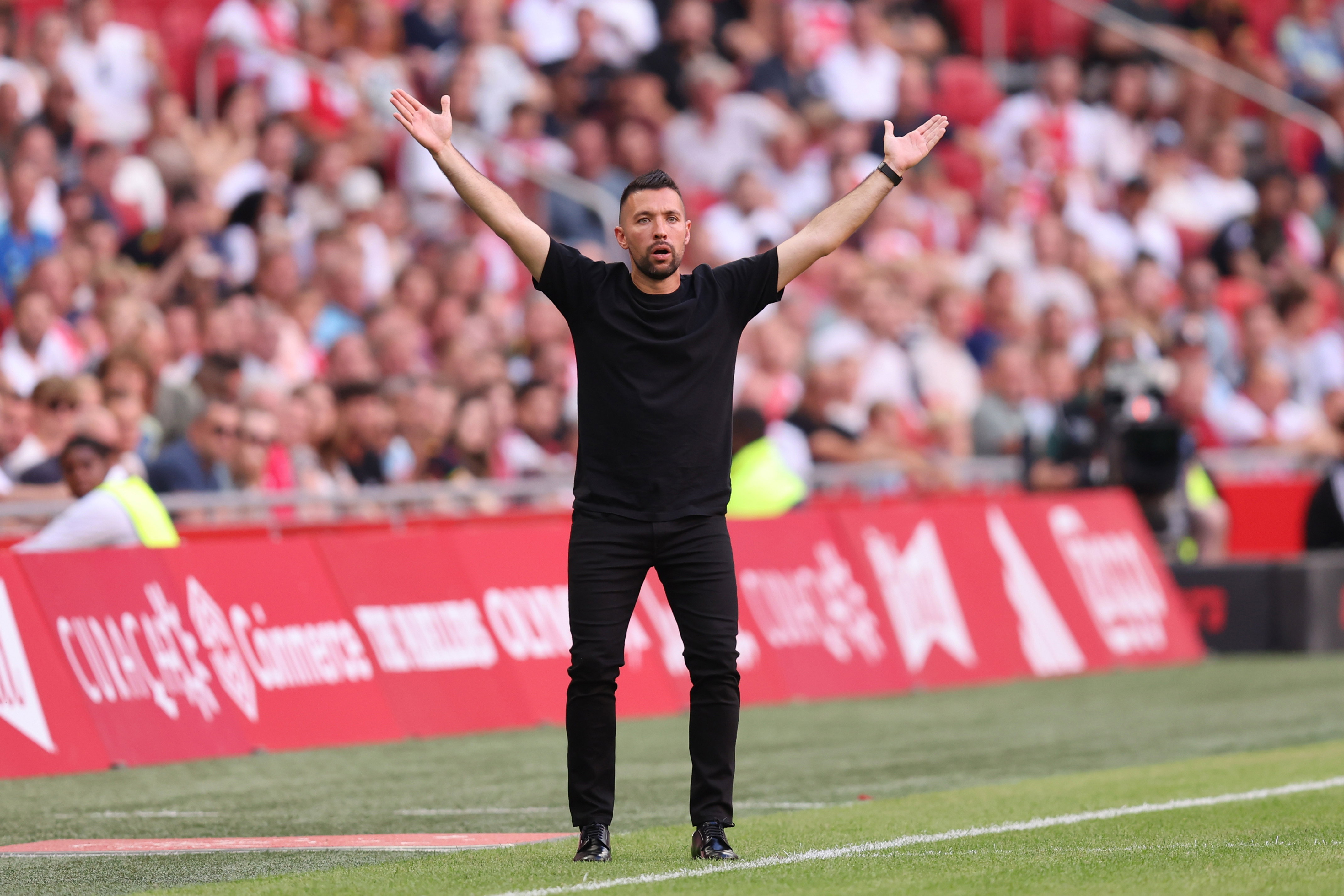 Francesco Farioli in de Johan Cruijff Arena