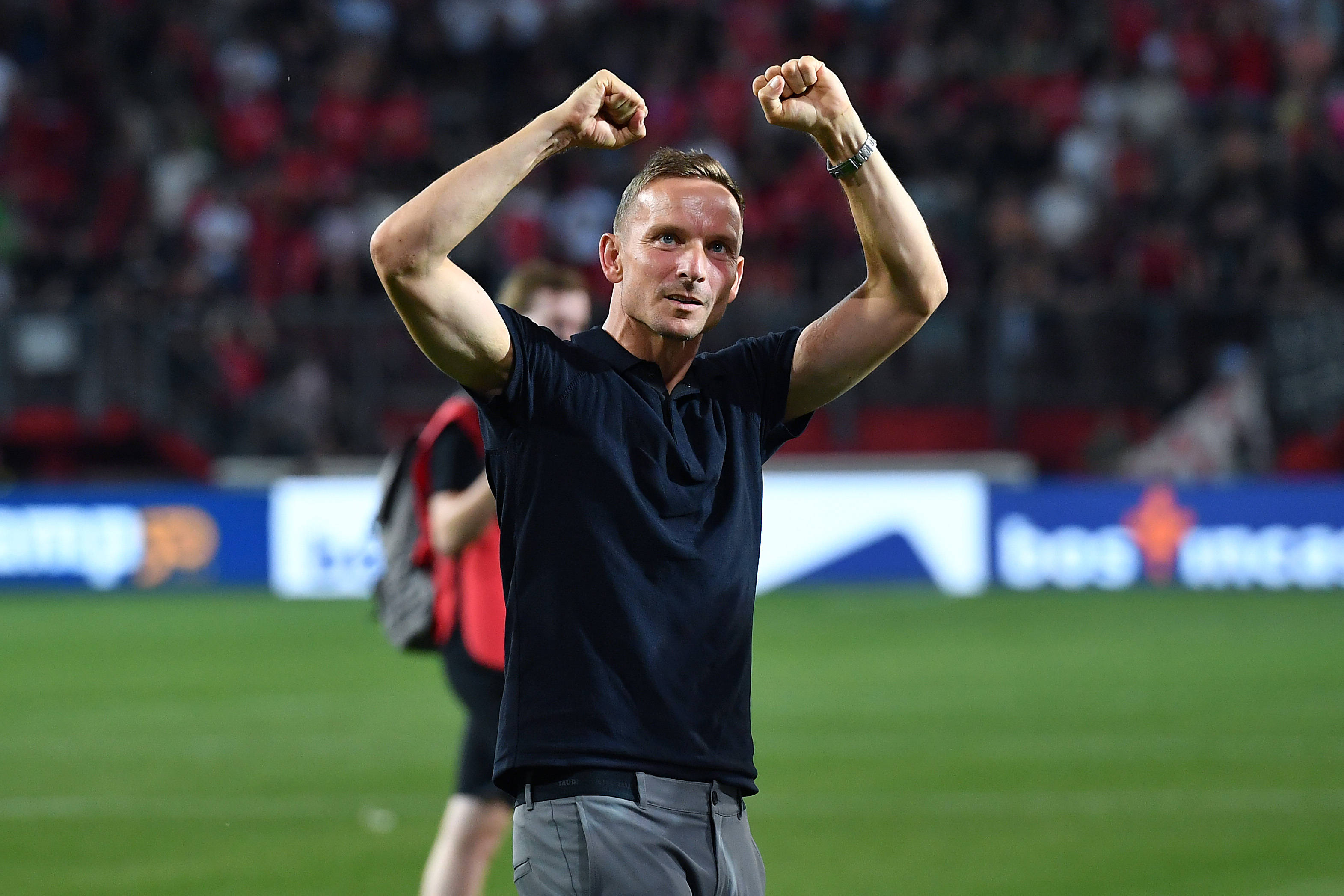 Pepijn Lijnders na de zege op FC Twente