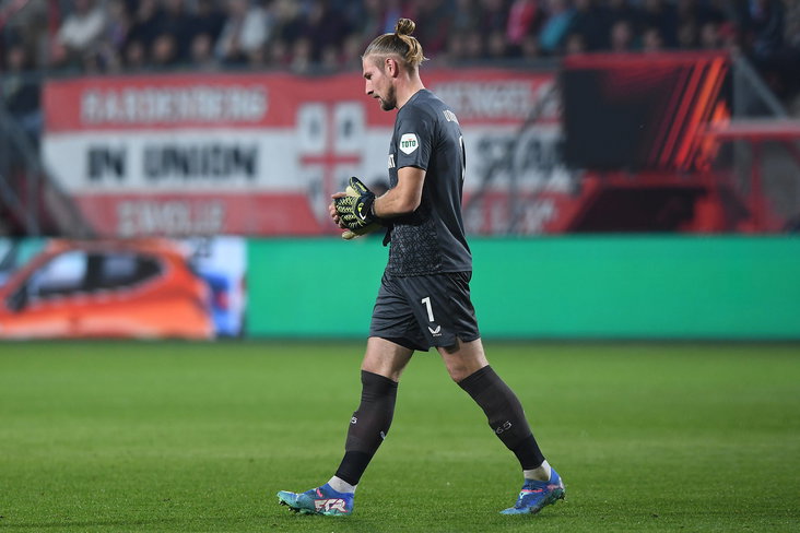 Lars Unnerstall na zijn rode kaart tegen Lazio Roma