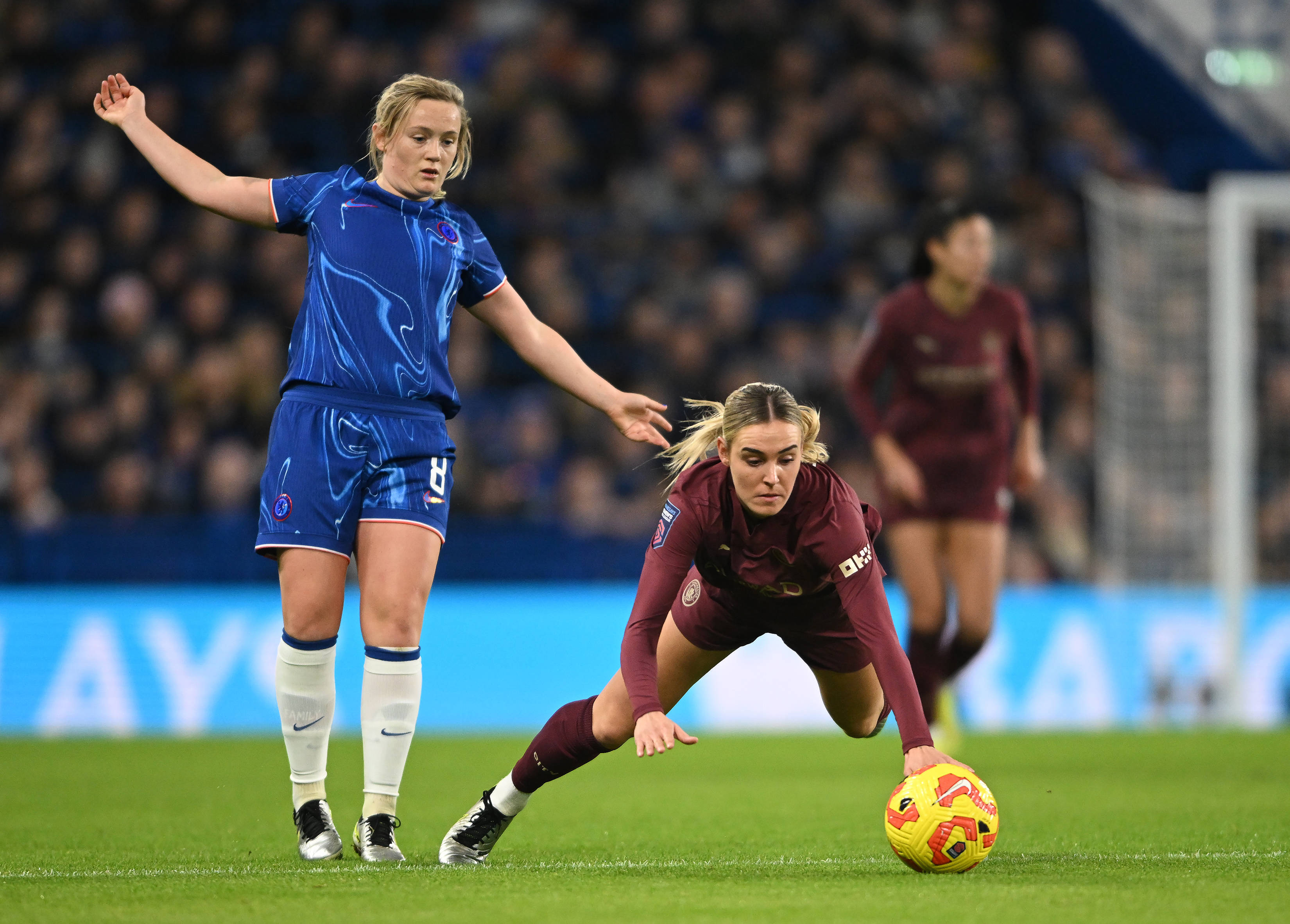 Jill Roord (Manchester City) in het duel met Chelsea
