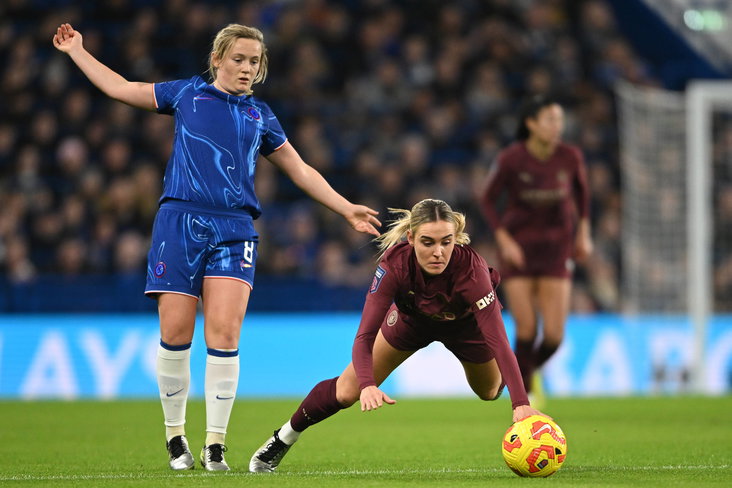 Jill Roord (Manchester City) in het duel met Chelsea