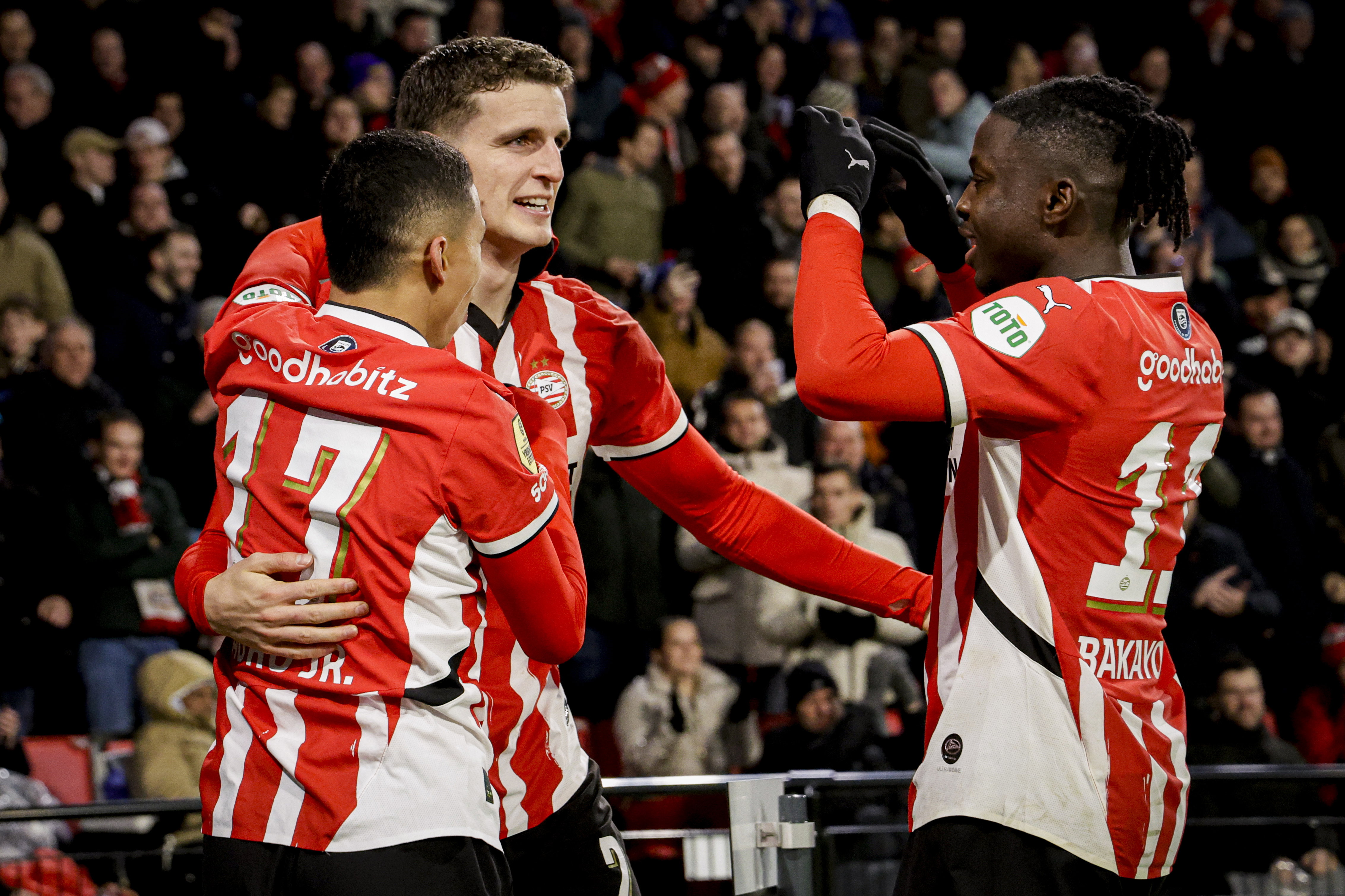 PSV viert een goal
