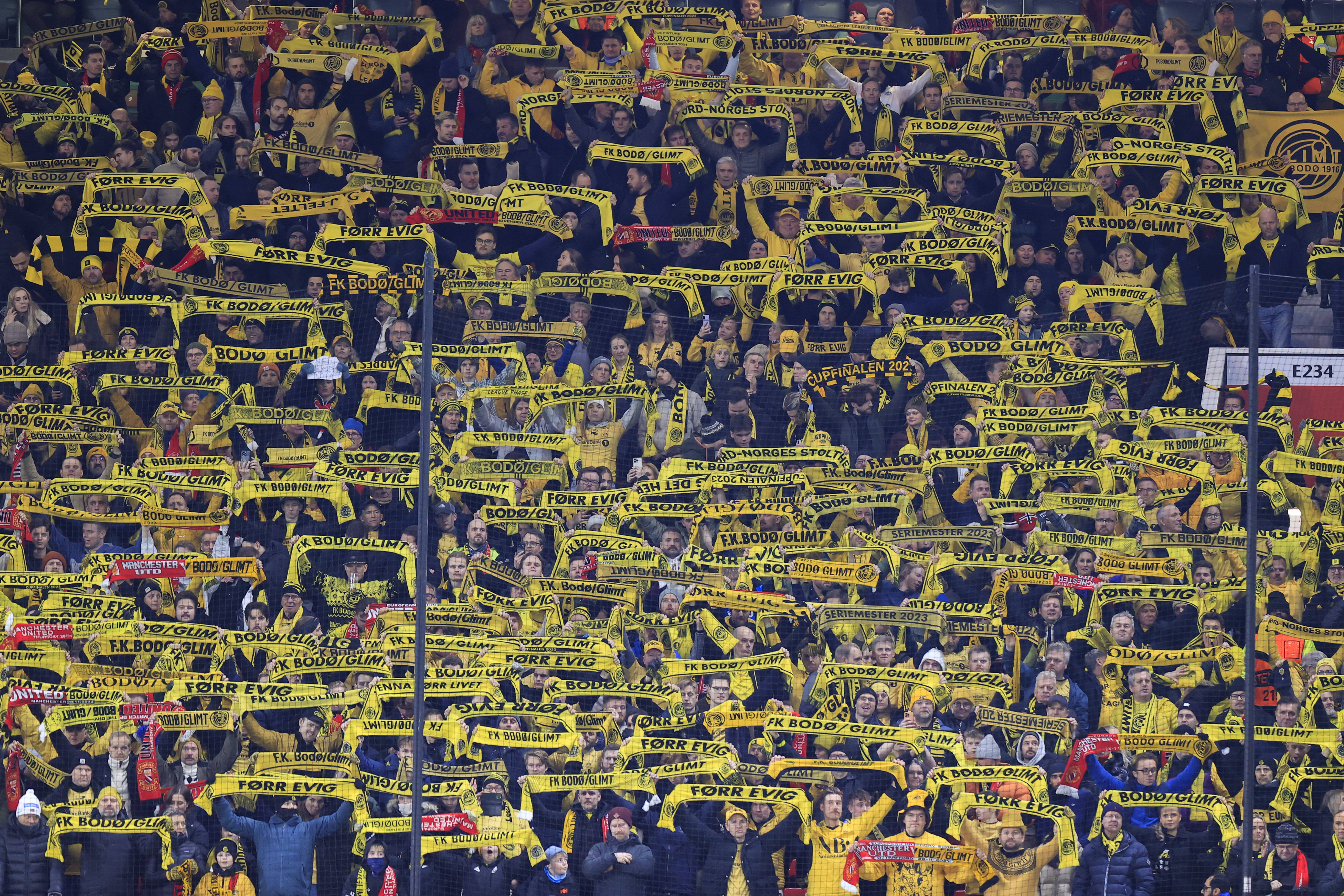 Supporters van Bodø/Glimt in Manchester