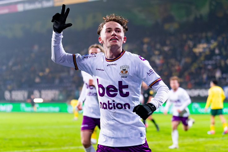 Jakob Breum na zijn hattrick voor Go Ahead Eagles