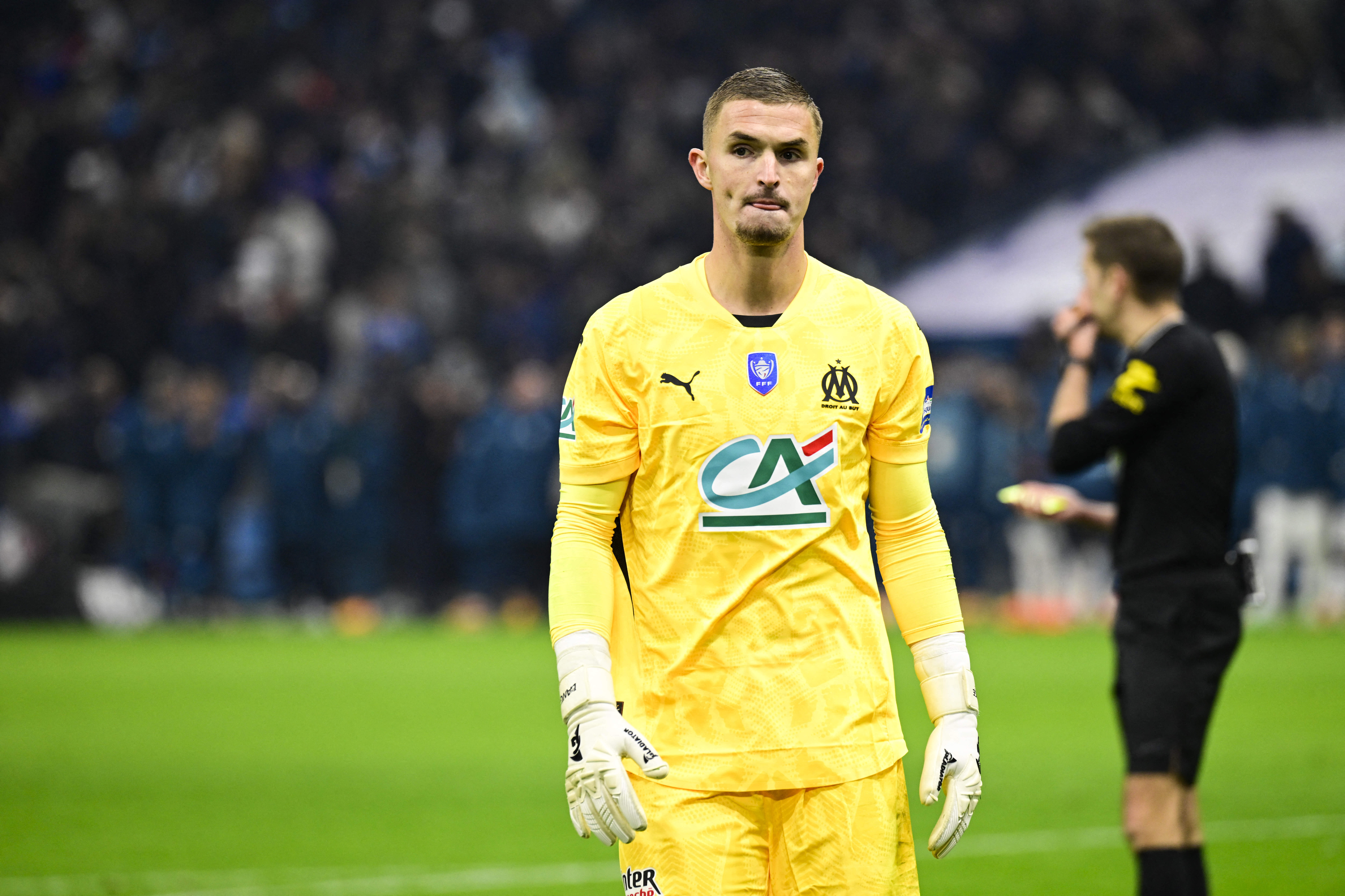 Jeffrey de Lange onder de lat bij Olympique Marseille