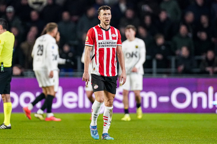 Ivan Perisic (PSV) in de wedstrijd tegen NAC Breda