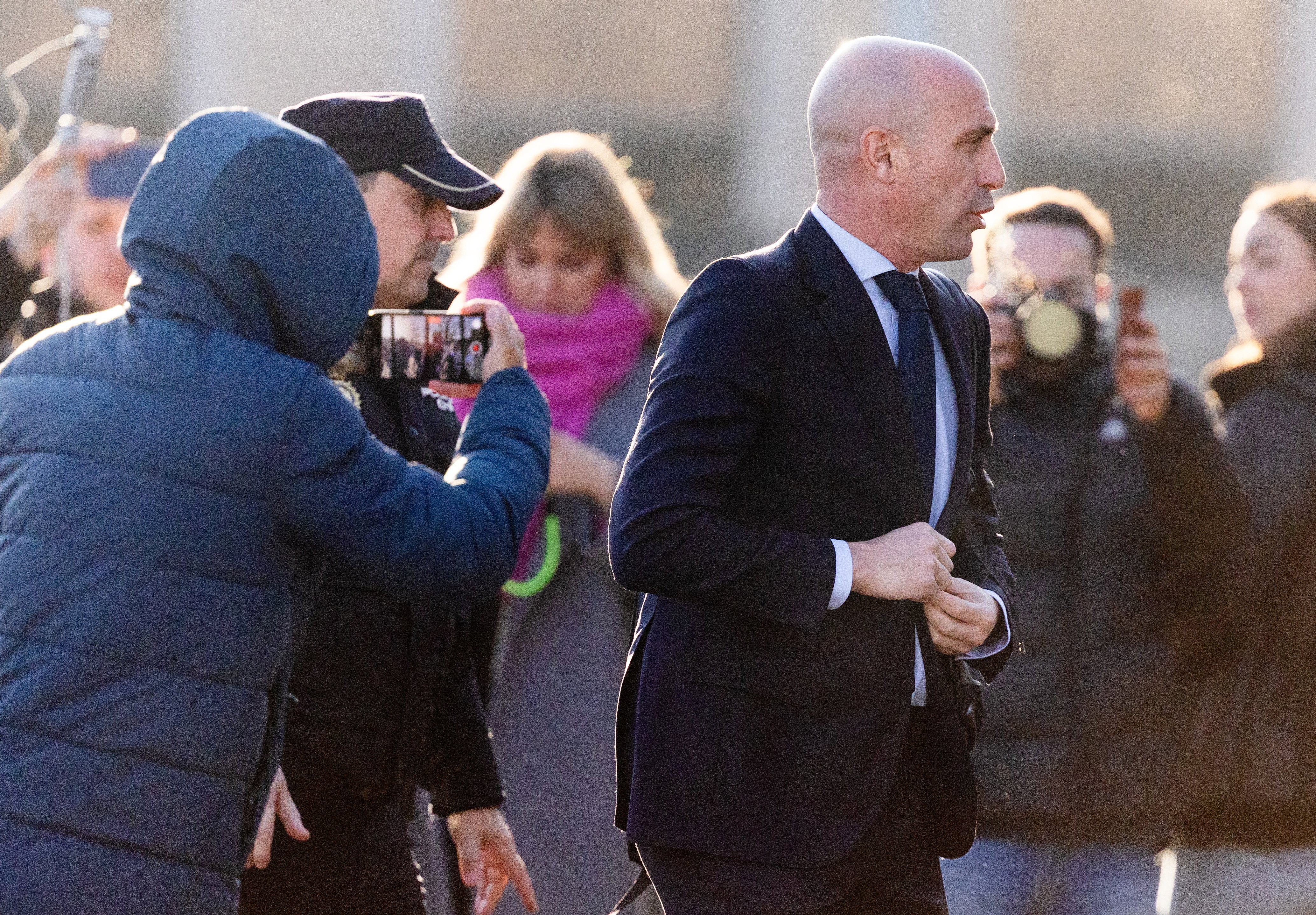 Luis Rubiales arriveert bij de rechtbank