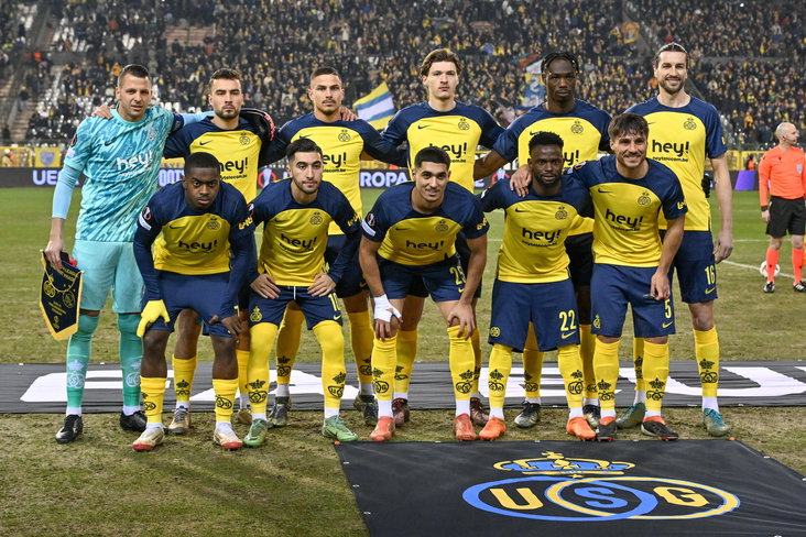 De spelers van Royale Union Saint-Gilloise voor het duel met Ajax