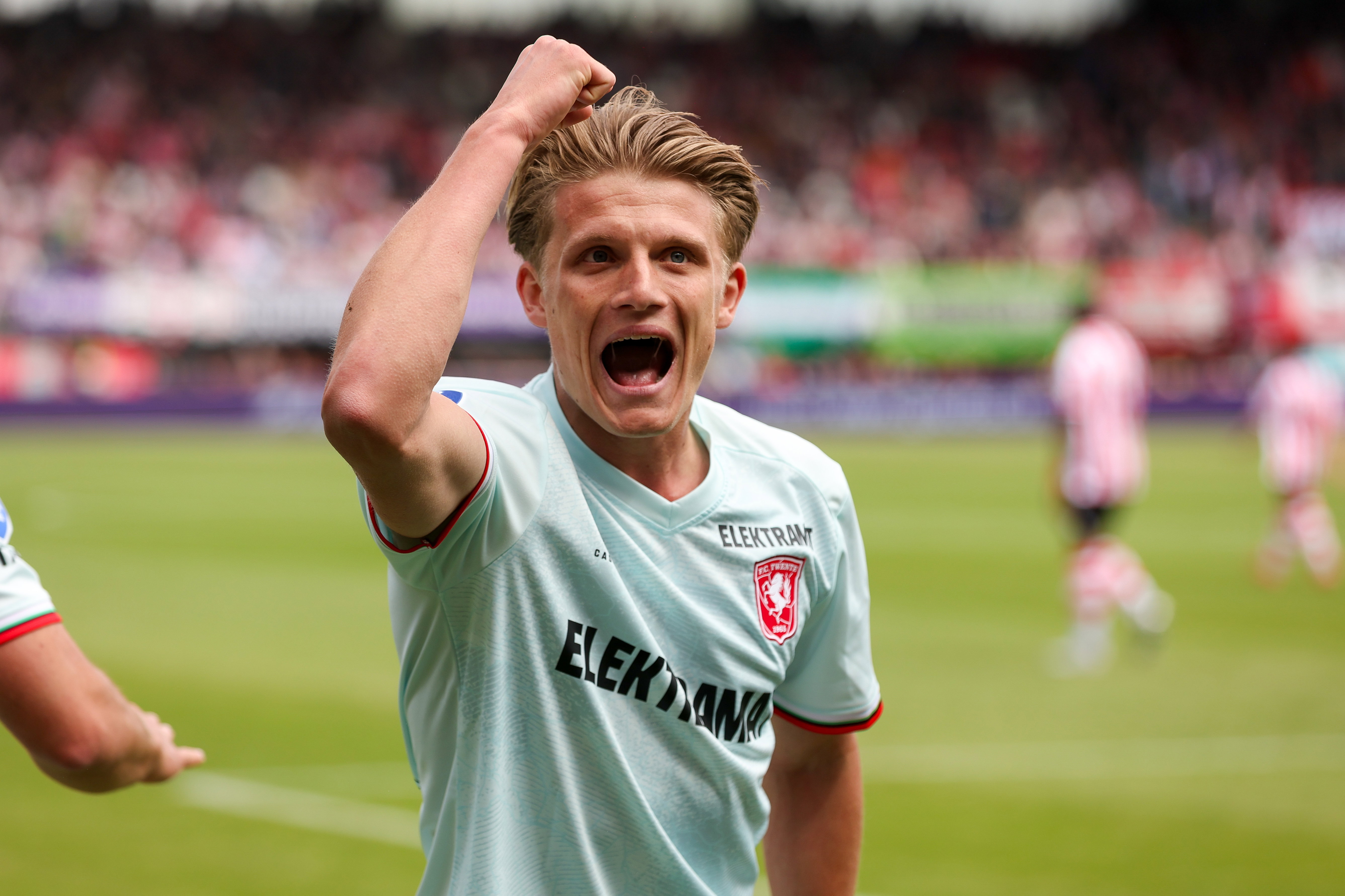 Sem Steijn na zijn treffer tegen Sparta Rotterdam