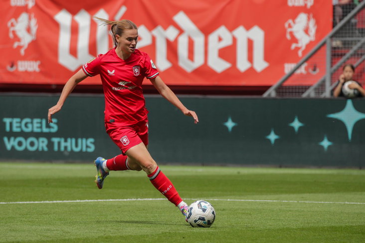 Liz Rijsbergen, hier aan de bal namens FC Twente