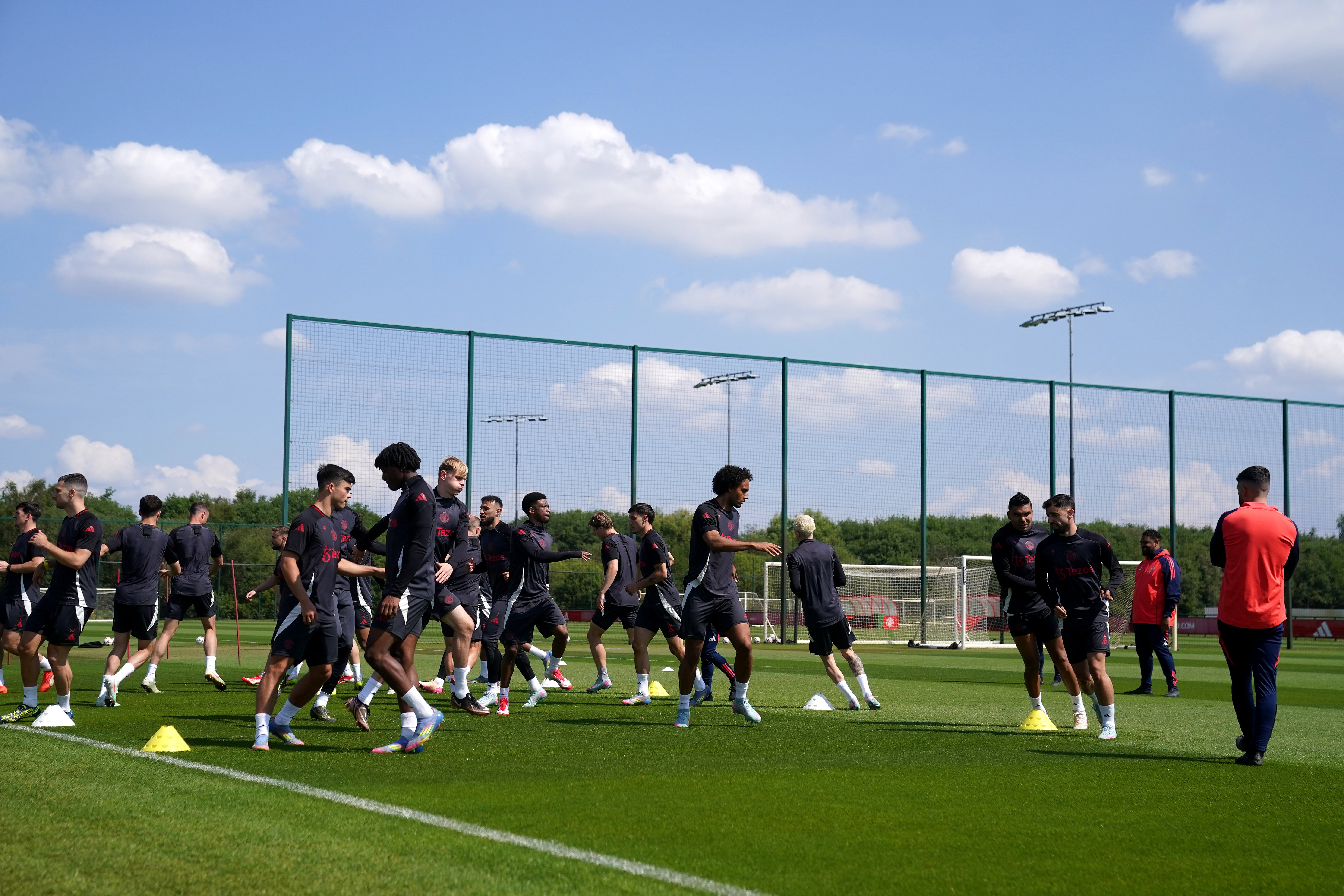 De spelers van Manchester United op Carrington
