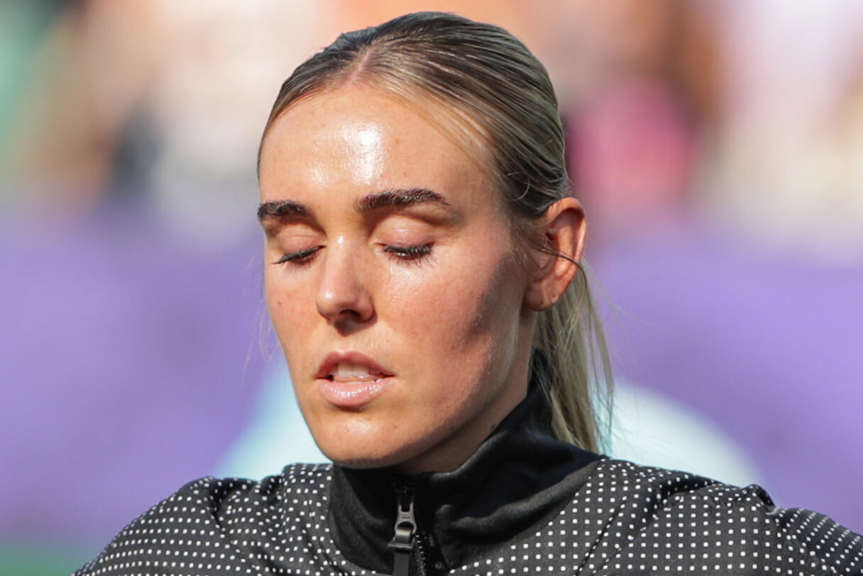 Jill Roord tijdens het Wilhelmus