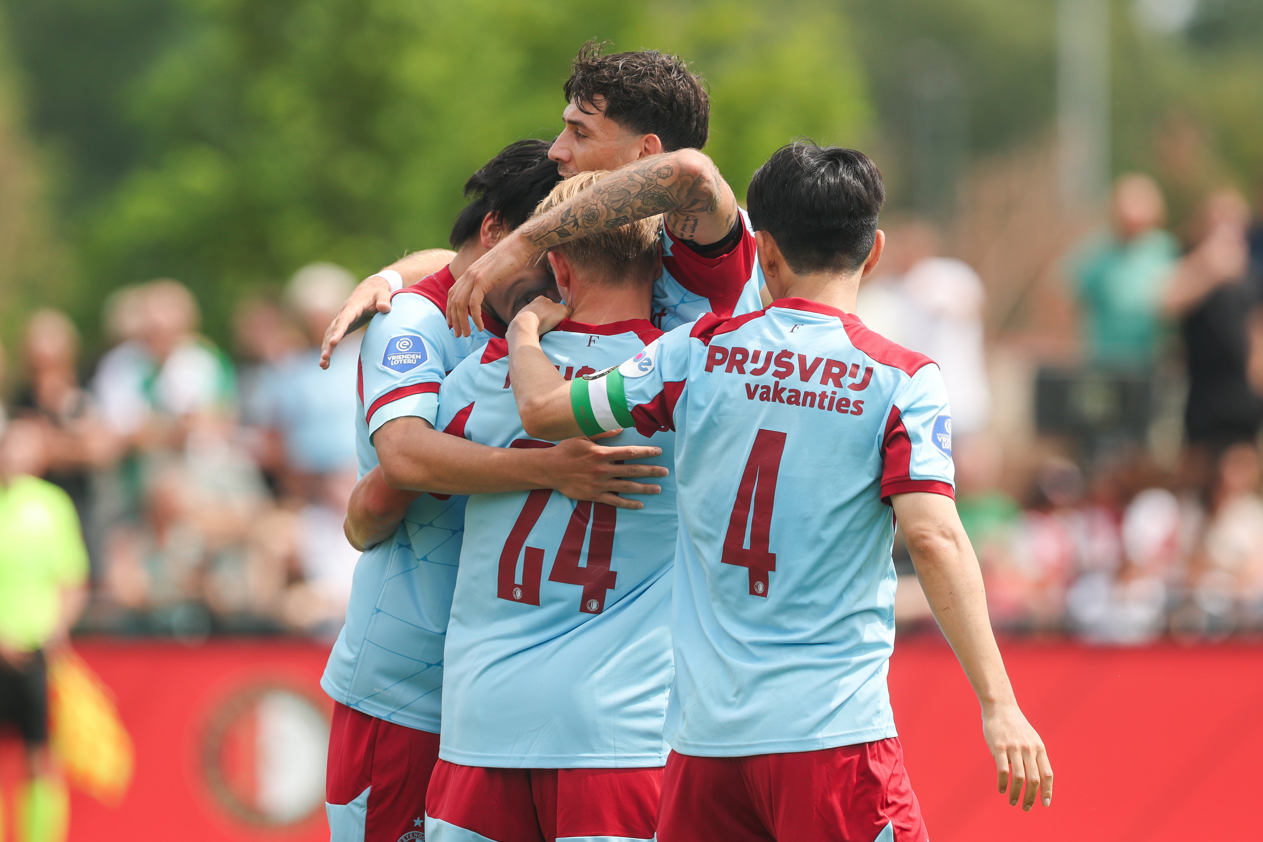 Feyenoord tijdens oefenwedstrijd