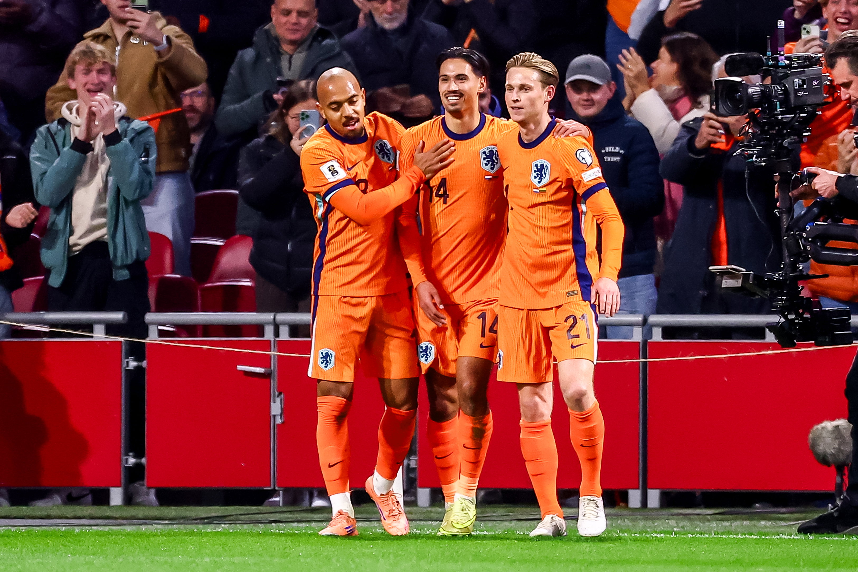 Donyell Malen, Tijjani Reijnders en Frenkie de Jong