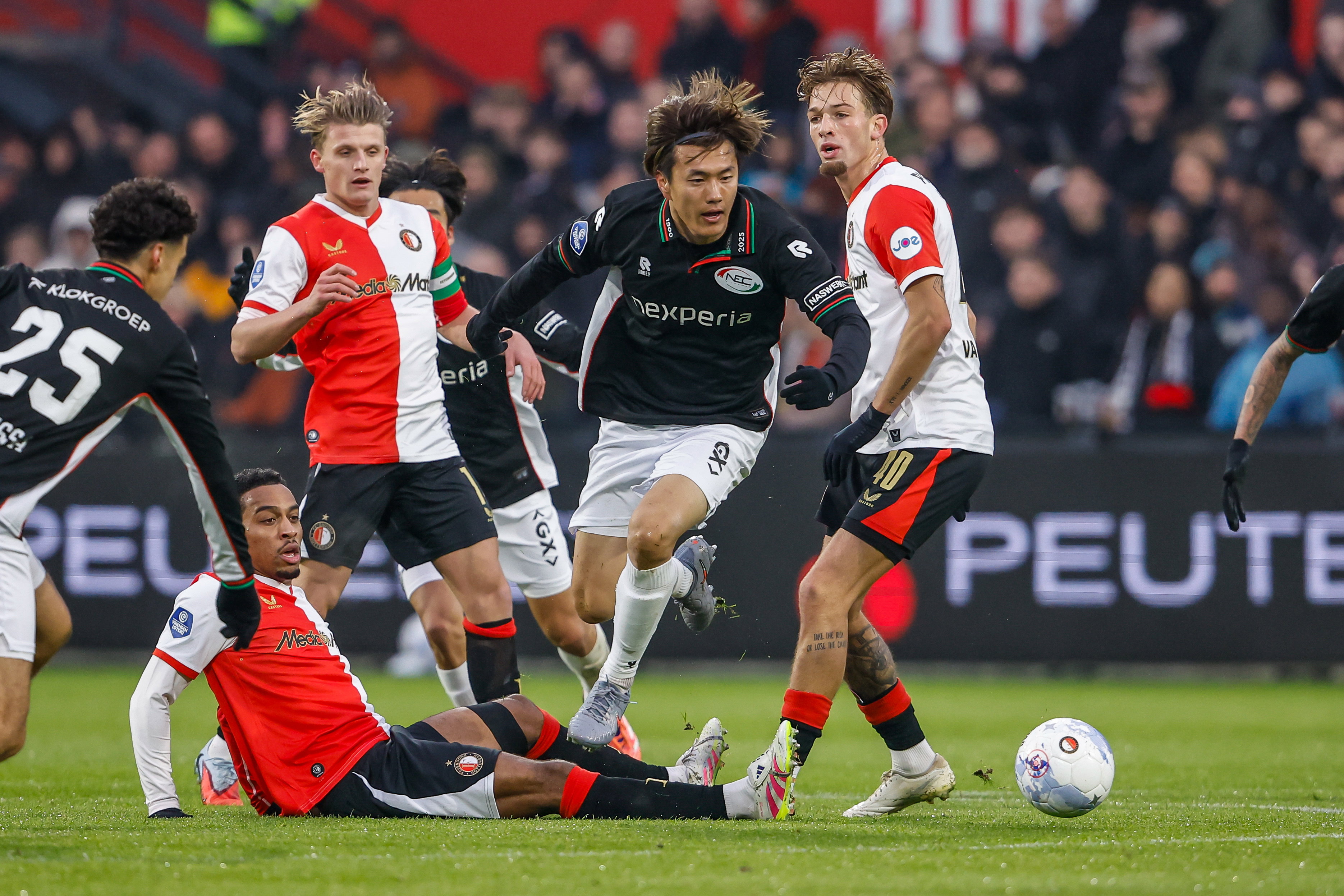 Feyenoord in de thuiswedstrijd tegen NEC