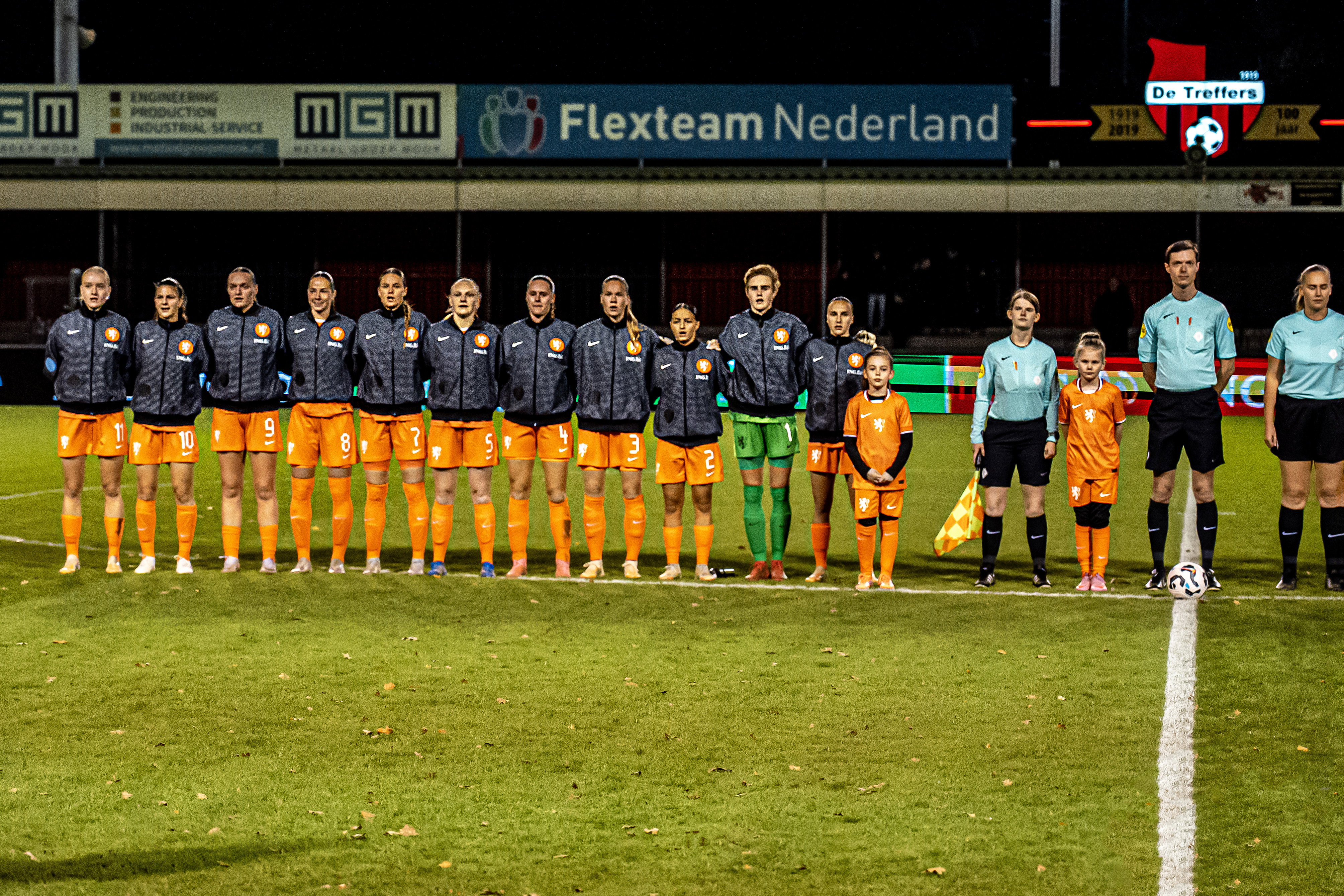 De speelsters van de Jong OranjeLeeuwinnen