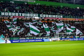 FC Groningen-supporters op de Noordtribune