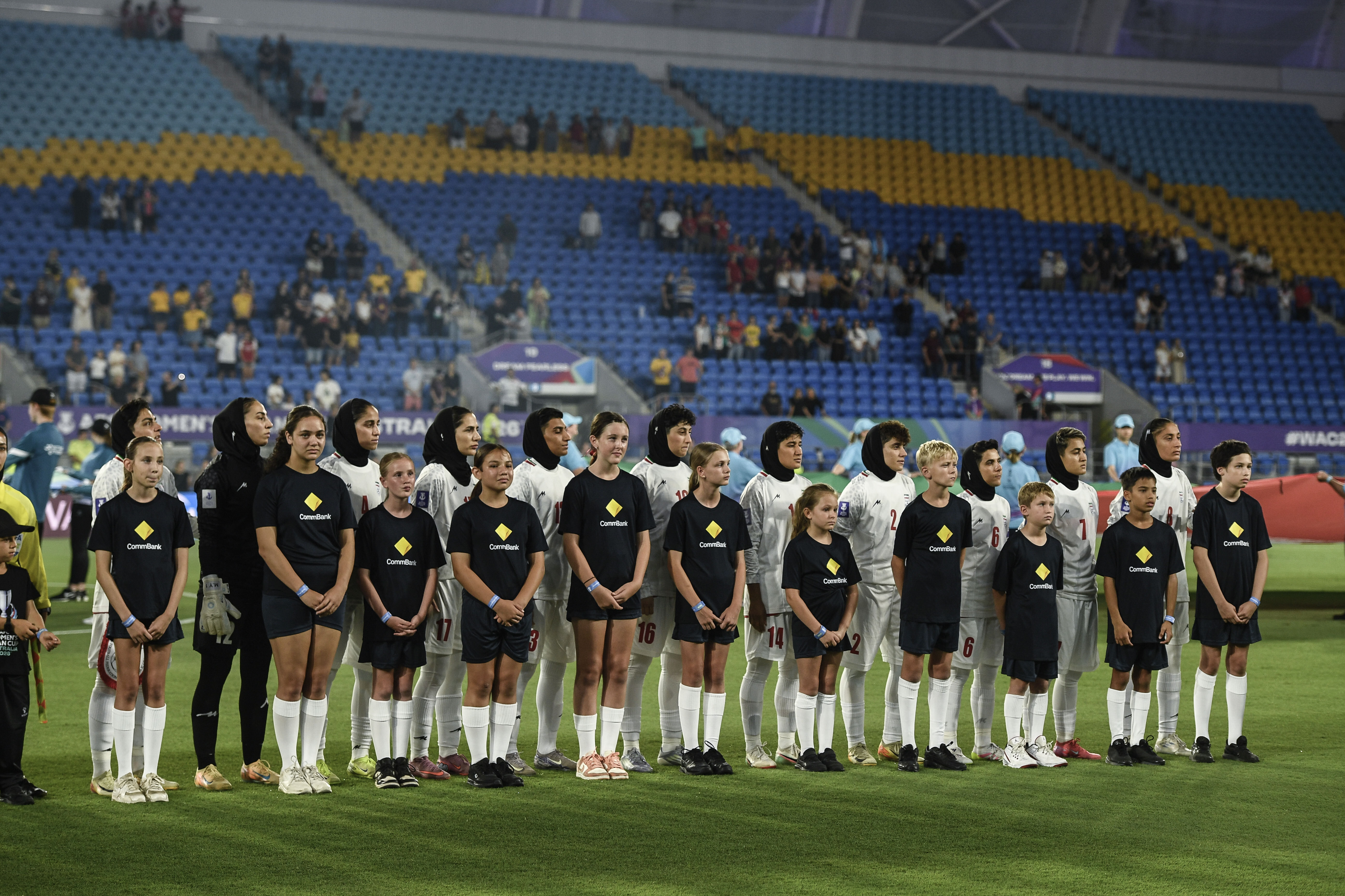 De speelsters van Iran op de Asian Cup