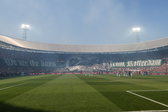 Feyenoord-supporters met een sfeeractie in De Kuip