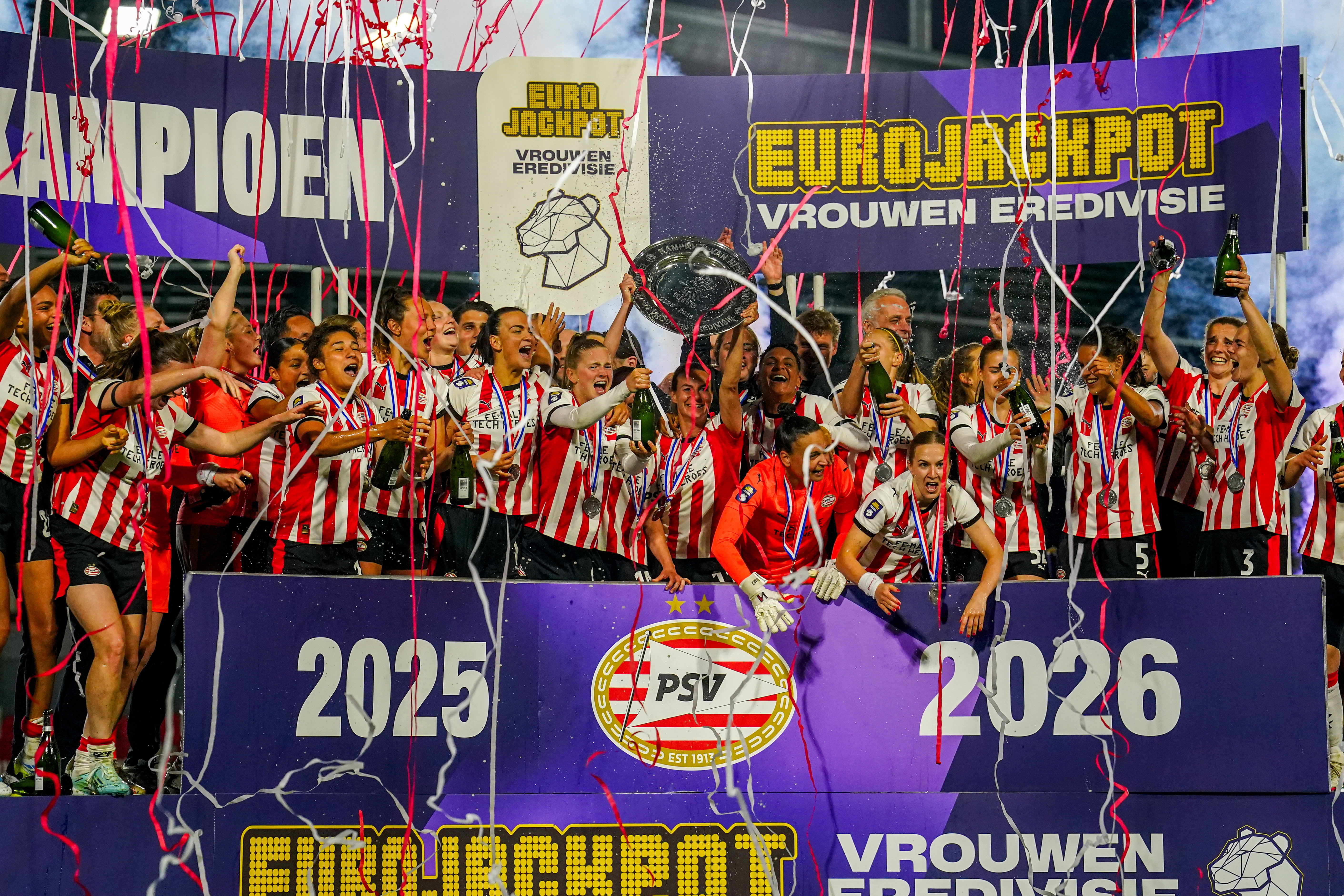 PSV is kampioen in de Eurojackpot Vrouwen Eredivisie