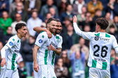 Blijdschap bij FC Groningen na de treffer van Marco Rente