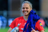 Anna Knol na de bekerwinst met FC Twente