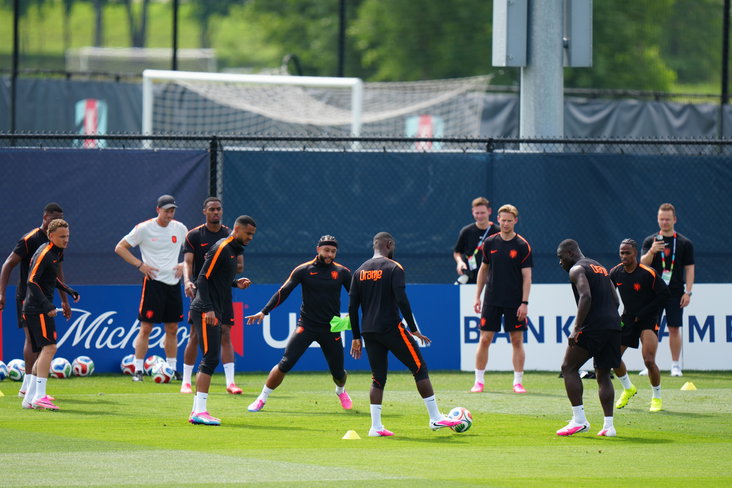 Het Nederlands elftal traint in Kansas City