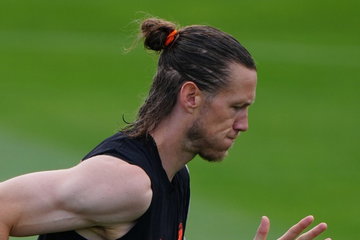 Wout Weghorst op de training