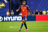 Lamine Yamal in het shirt van Spanje