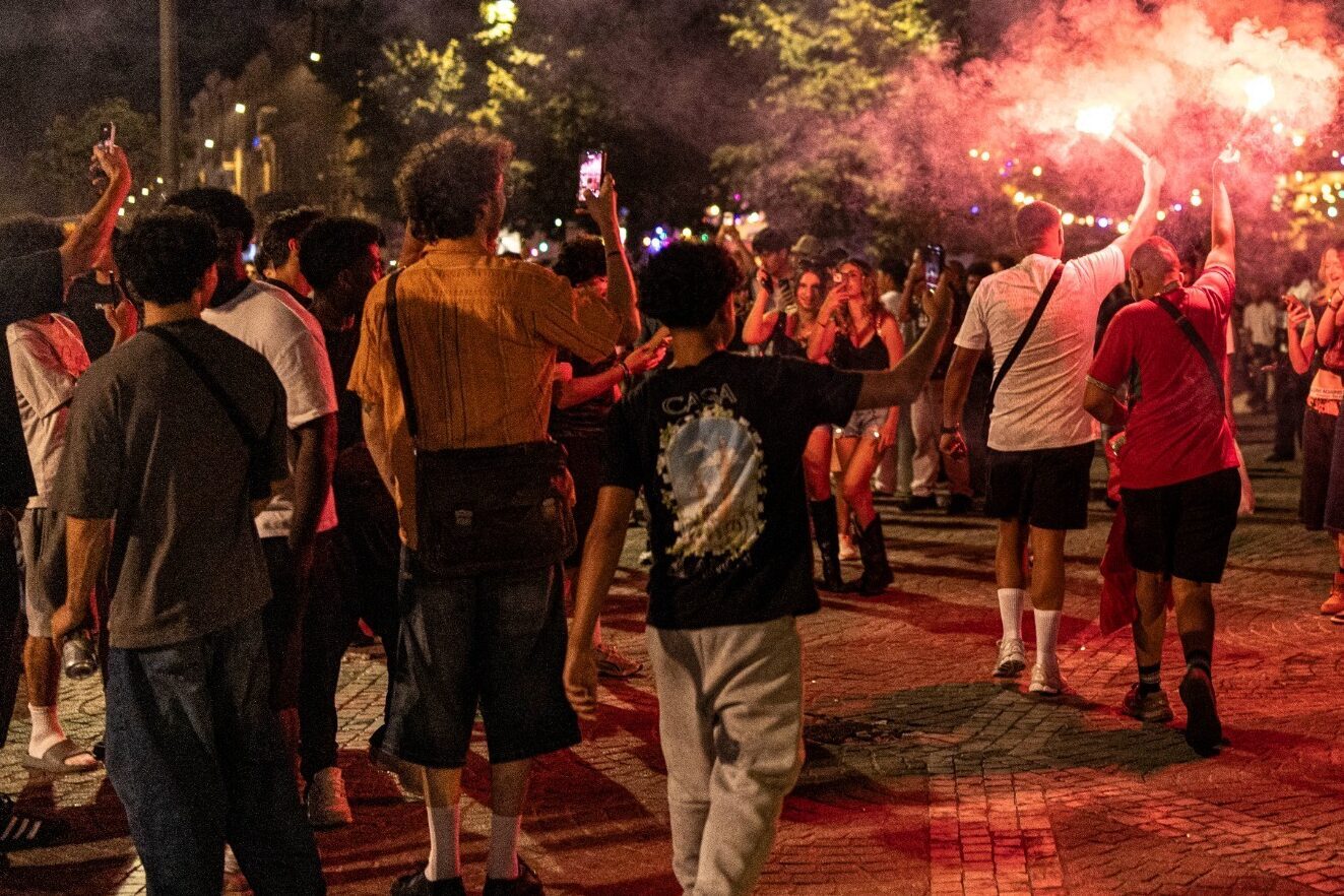 Marokkaanse fans gaan de straat
