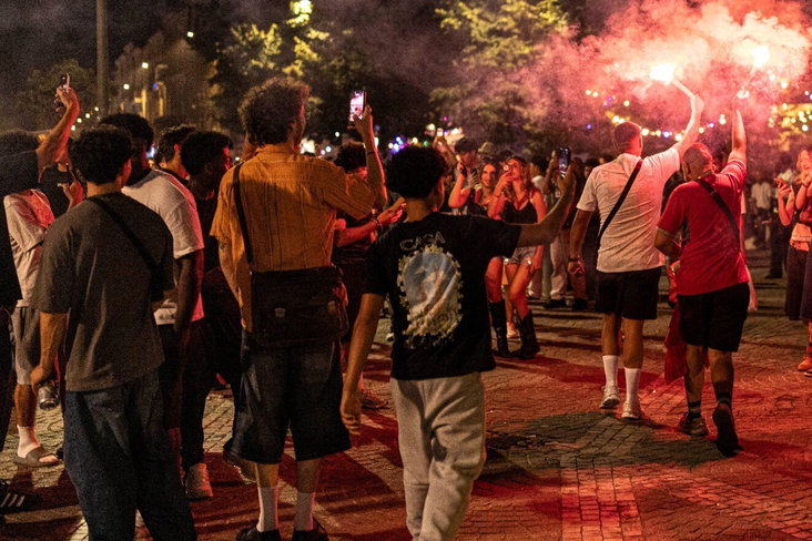 Marokkaanse fans gaan de straat