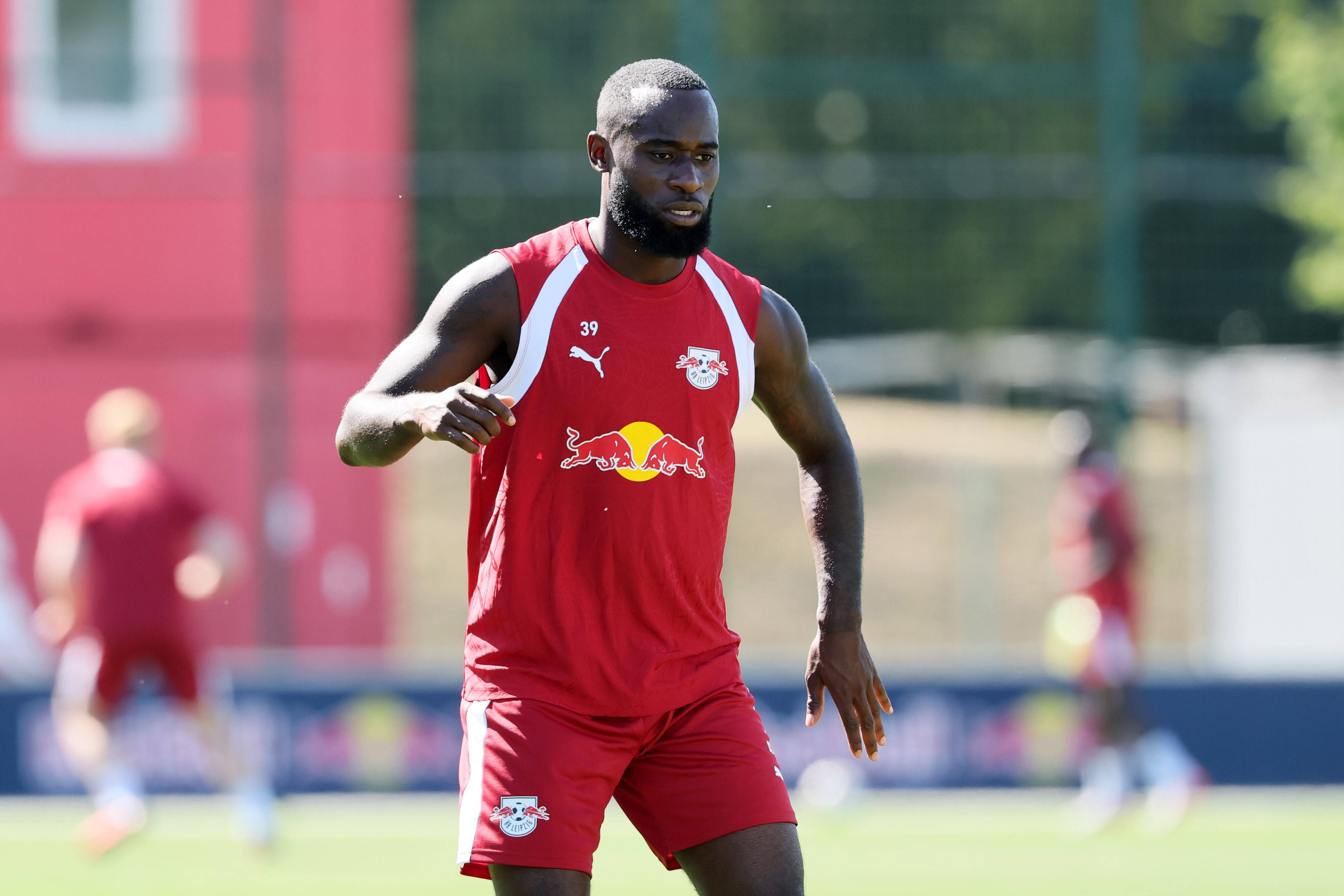 Lutsharel Geertruida op de training van RB Leipzig
