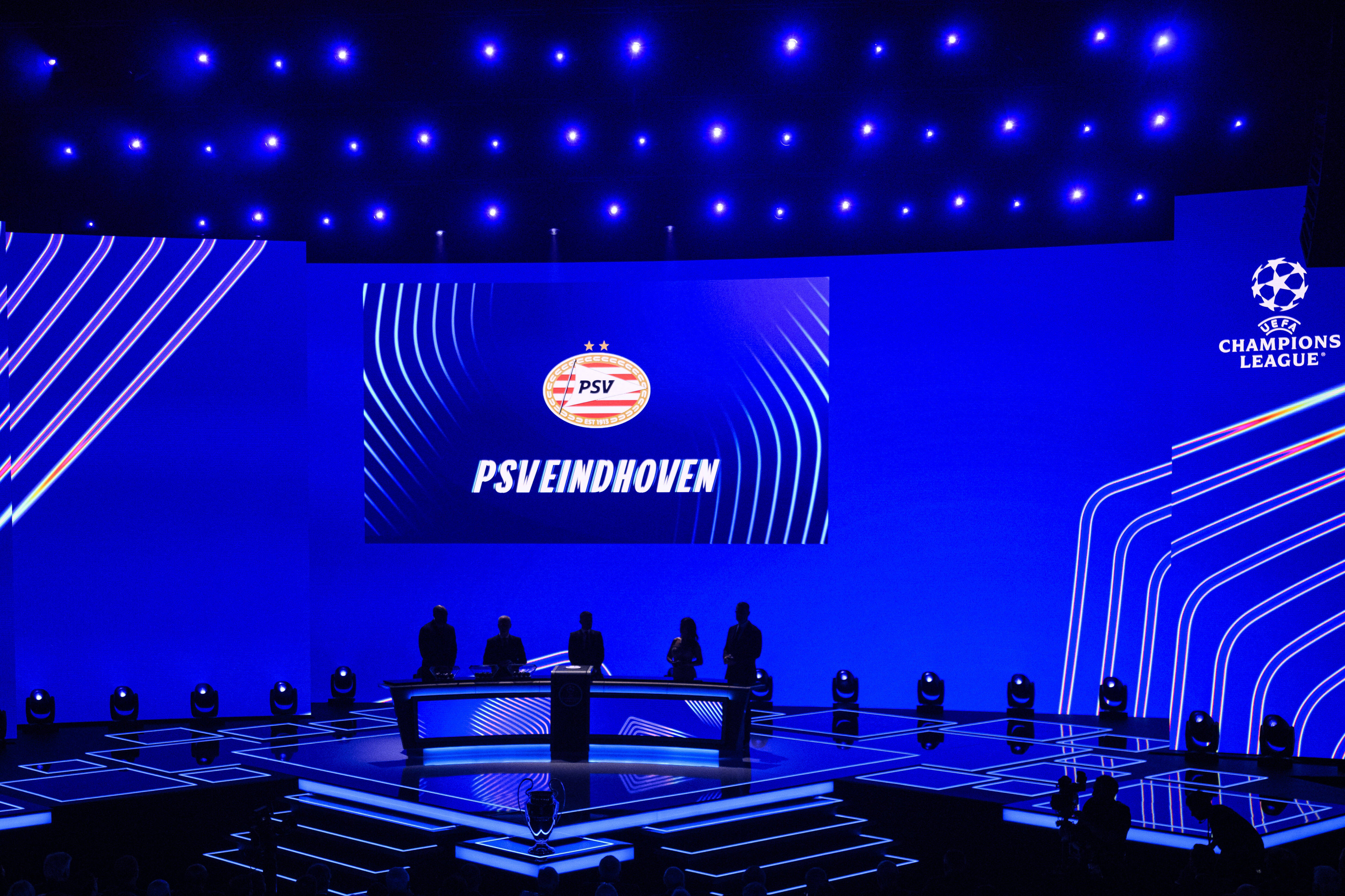 PSV bij de loting van de Champions League