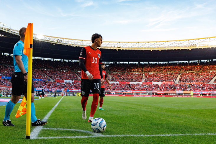 Paul Wanner namens het Oostenrijkse elftal