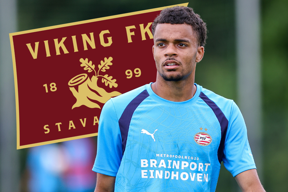Essiën Bassey voor het logo van Viking FK